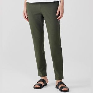 Eileen Fisher Stretch Crepe Pant Slim Fit Ankle Length Size Small Petite - Green